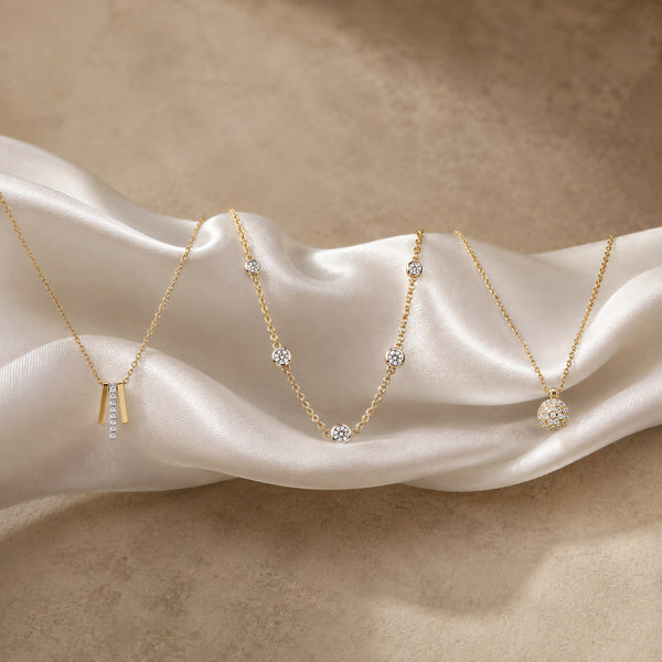 Gold chains with cubic zirconia