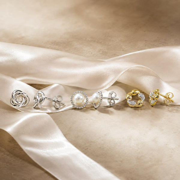 Silver stud earrings