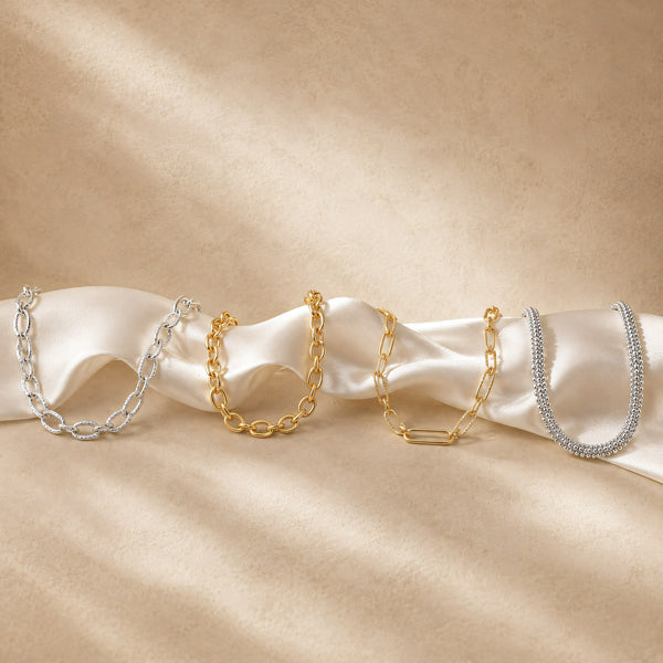 Silver chains without stones