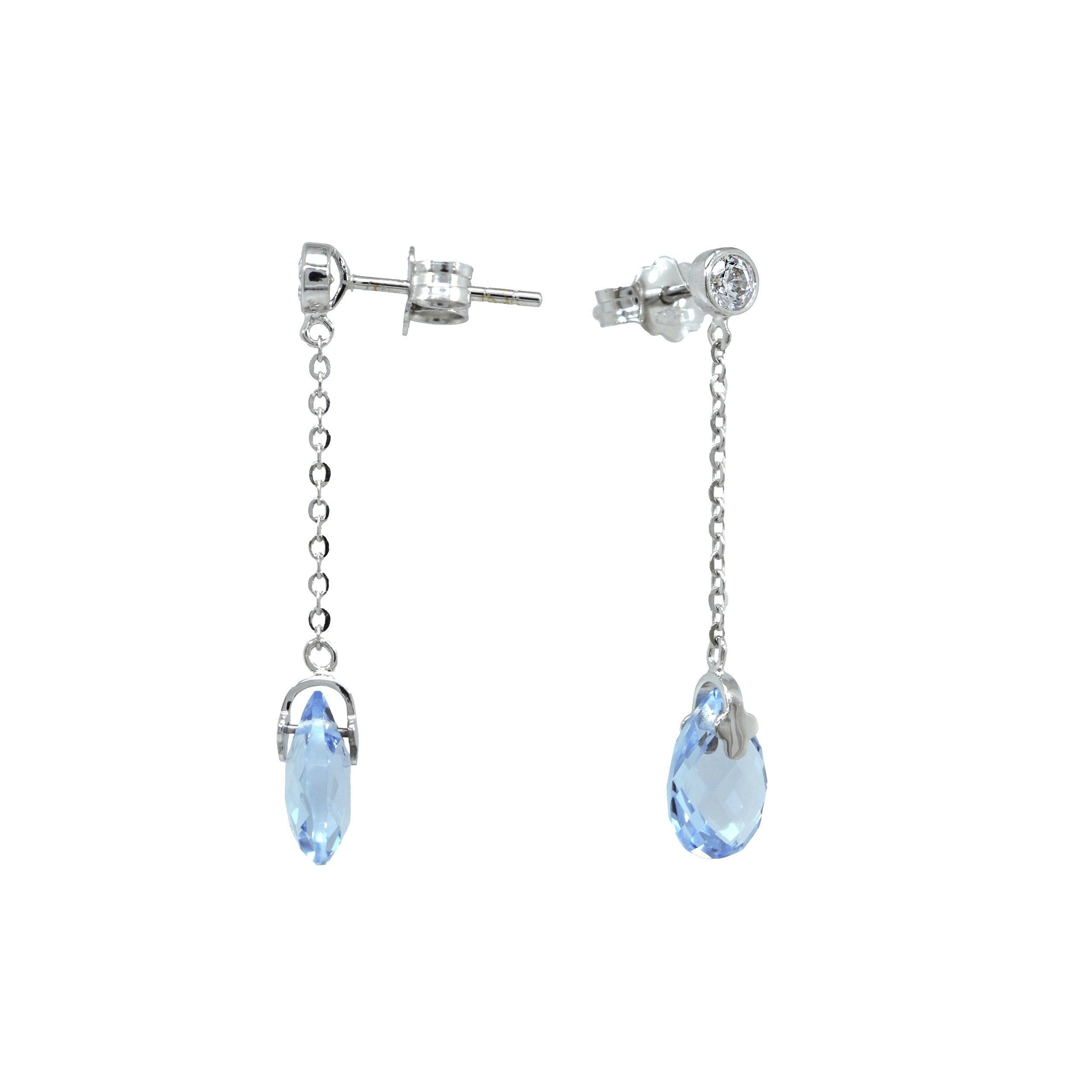 Orecchini in oro 14 ct con topazio/zirconi