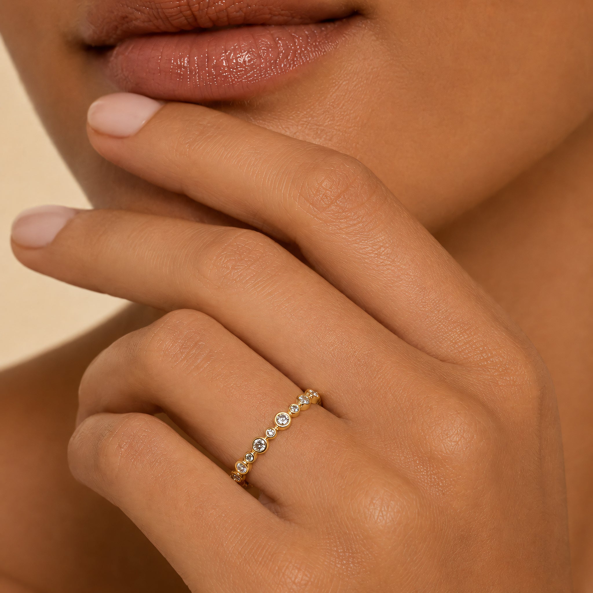 Ring 585 Gelbgold Brillanten Kugel-Muster 0,10 ct | Splendido Schmuck