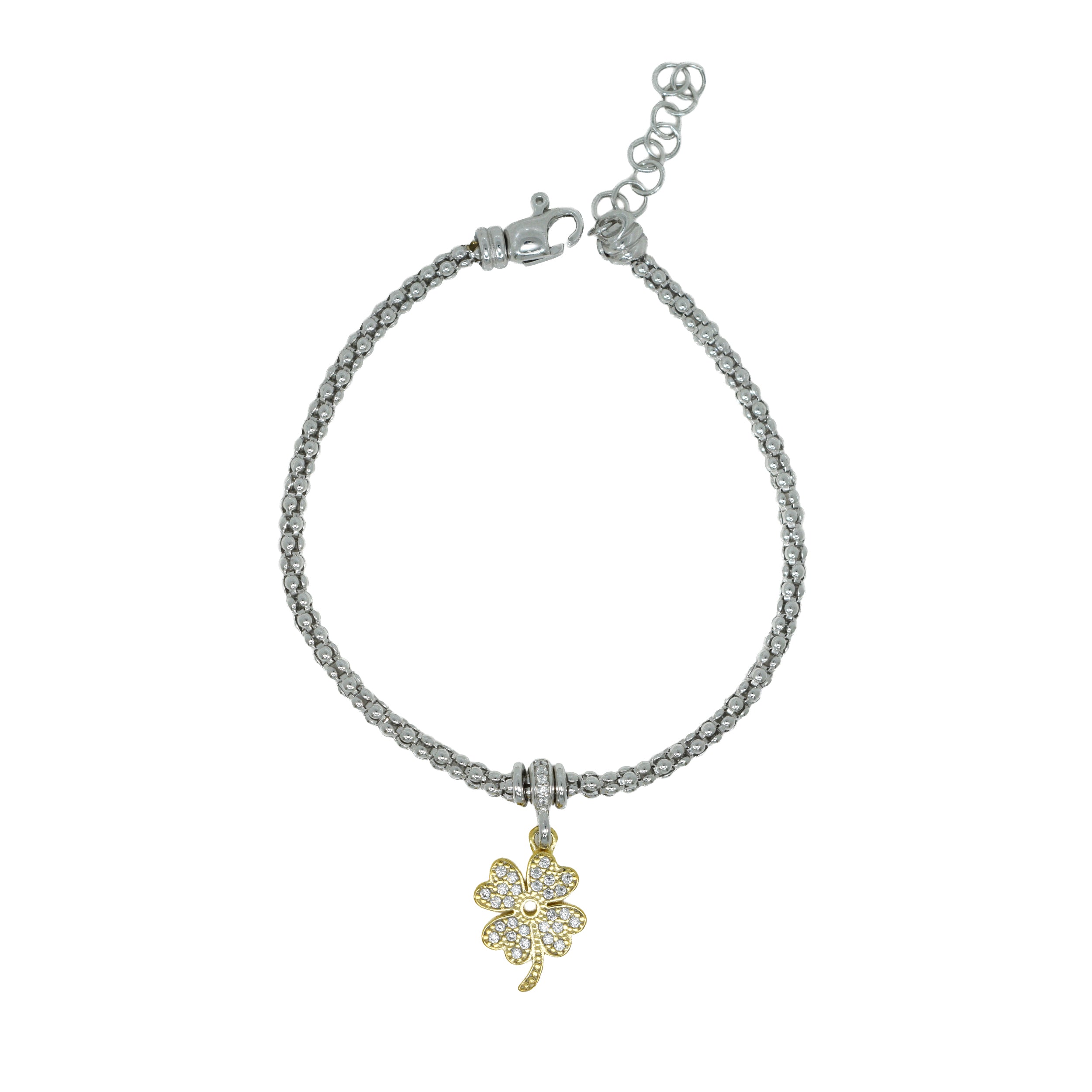 Armband 925 Silber Anhänger Schmetterling Kleeblatt – Splendido – product photo