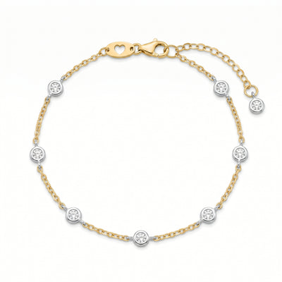 Armband 585 Bicolor Zirkonia Rundfassungen | Splendido Schmuck