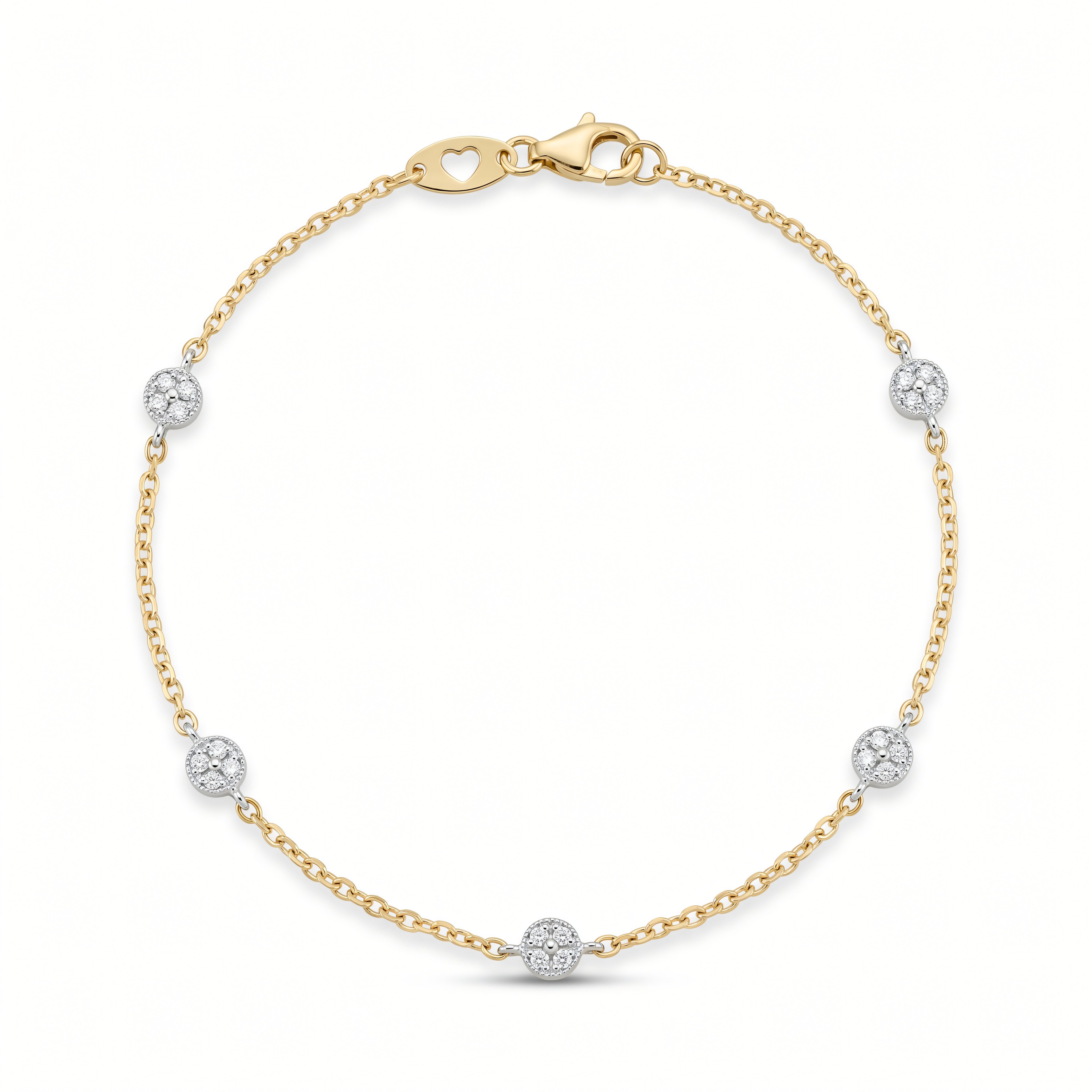 Armband 585 Bicolor Gelb-/Weißgold Zirkonia in Krappenfassung – Splendido – product photo