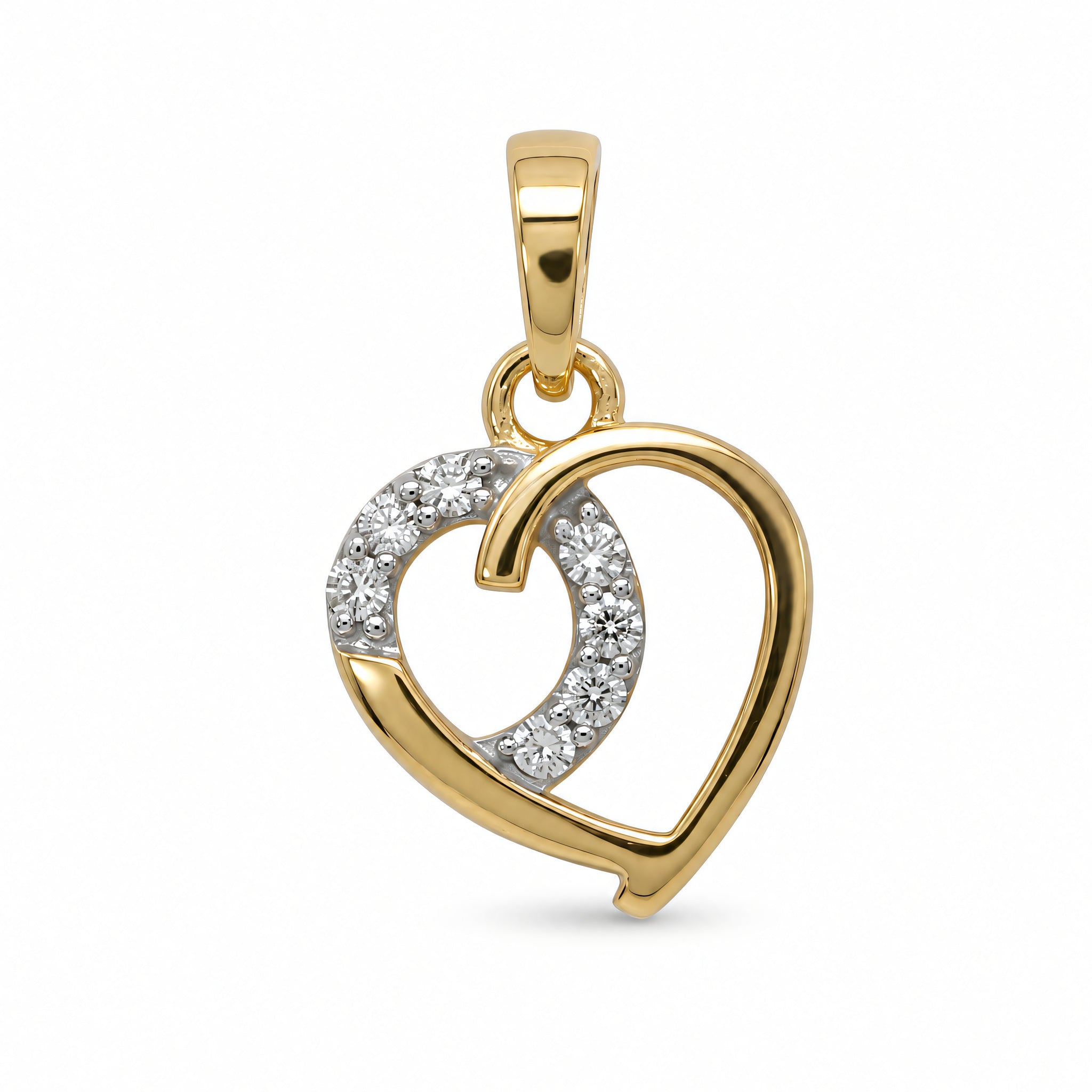 Anhänger 585 Gelbgold Herz Zirkonia asymmetrisch | Splendido Schmuck