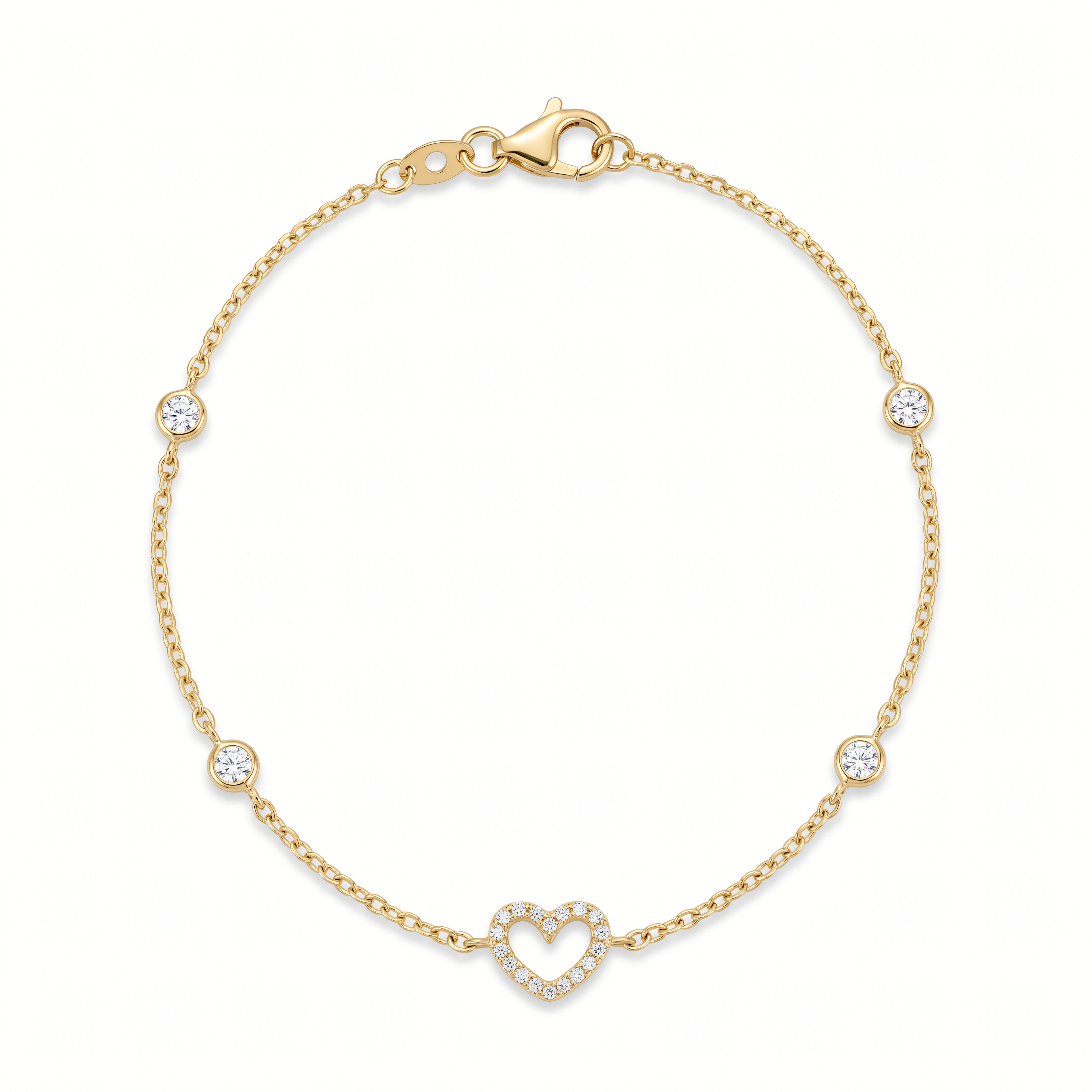 Armband 585 Gelbgold Herz mit Zirkonia – Splendido – product photo