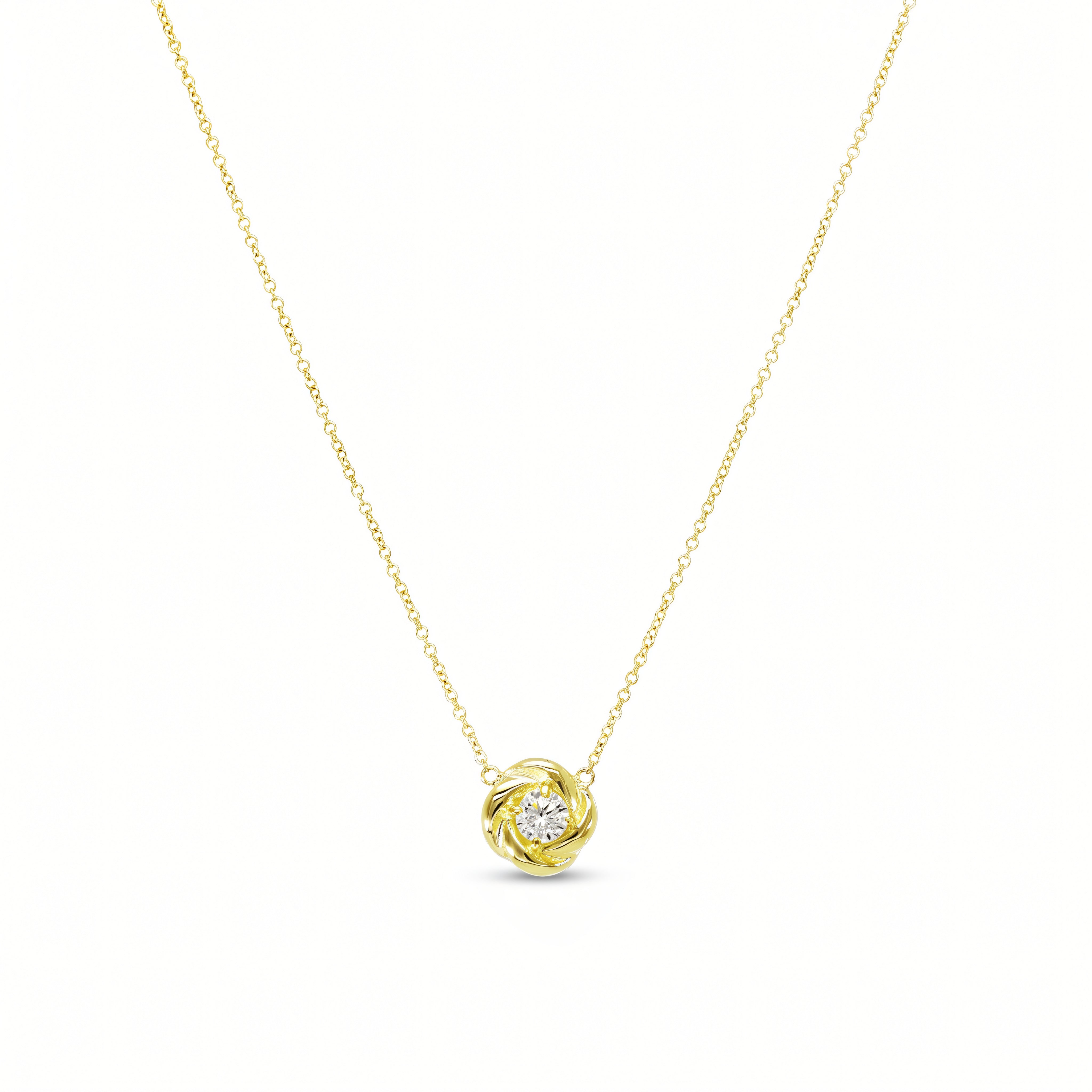 Halskette 585 Gelbgold Zirkonia offener Tropfenanhänger – Splendido – product photo