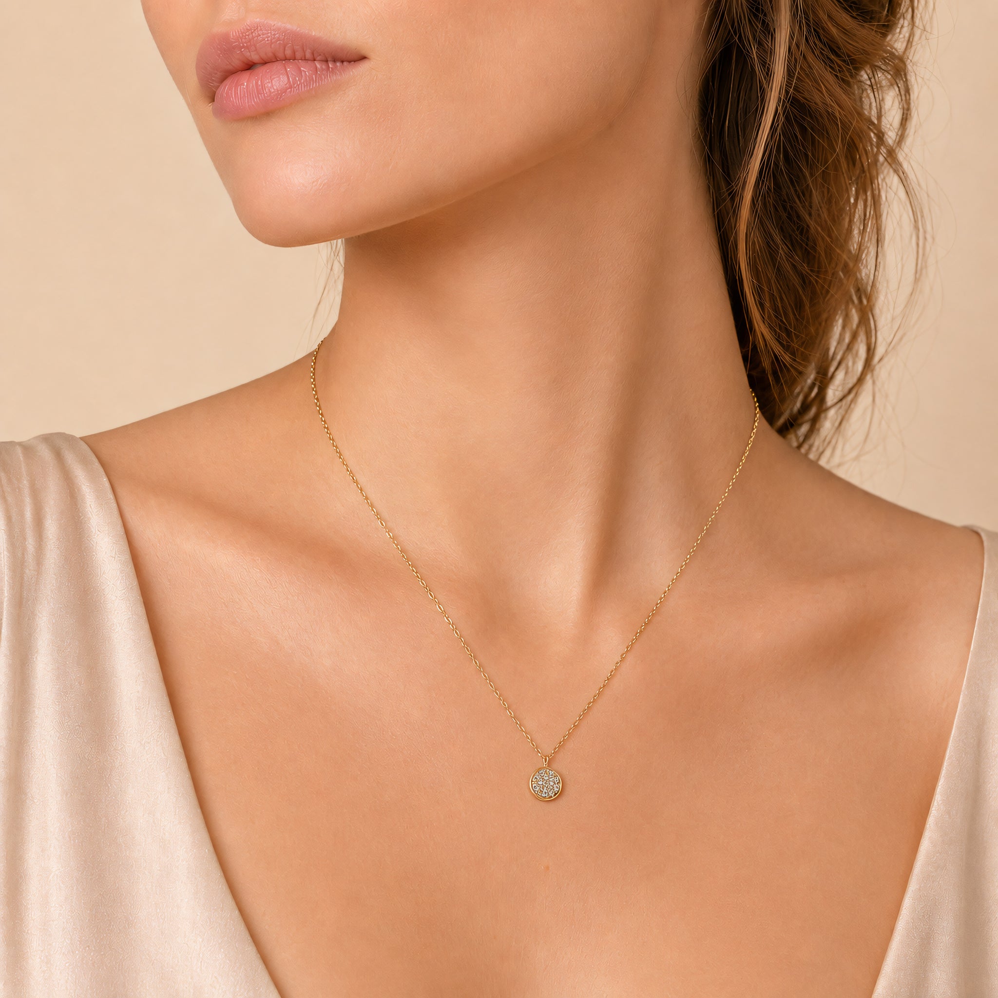Halskette 585 Gold Brillanten Pavé offene Rückseite | Splendido Schmuck