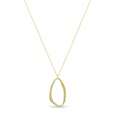 Halskette 585 Gelbgold offener Oval-Anhänger – Splendido – zdjęcie produktu