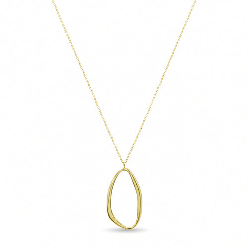 Halskette 585 Gelbgold offener Oval-Anhänger | Splendido Schmuck