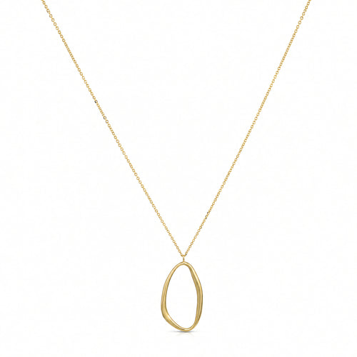 Halskette 585 Gelbgold offener Oval-Anhänger – Splendido – product photo