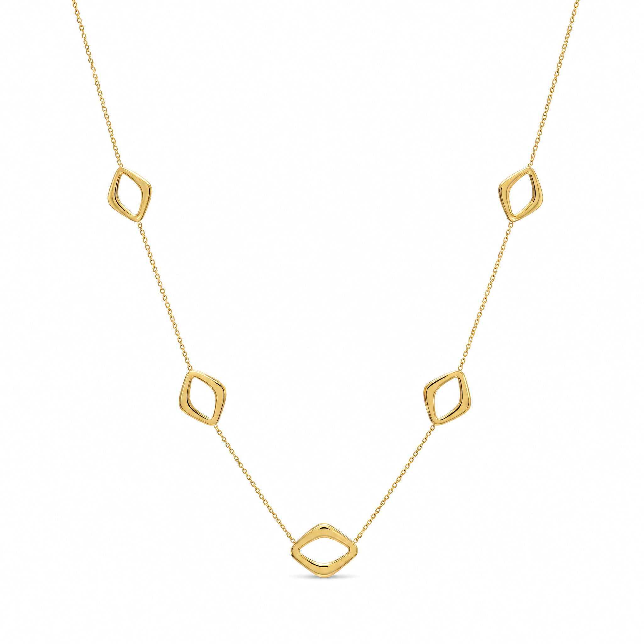 Halskette 585 Gelbgold Rhombus geometrisch – Splendido – product photo