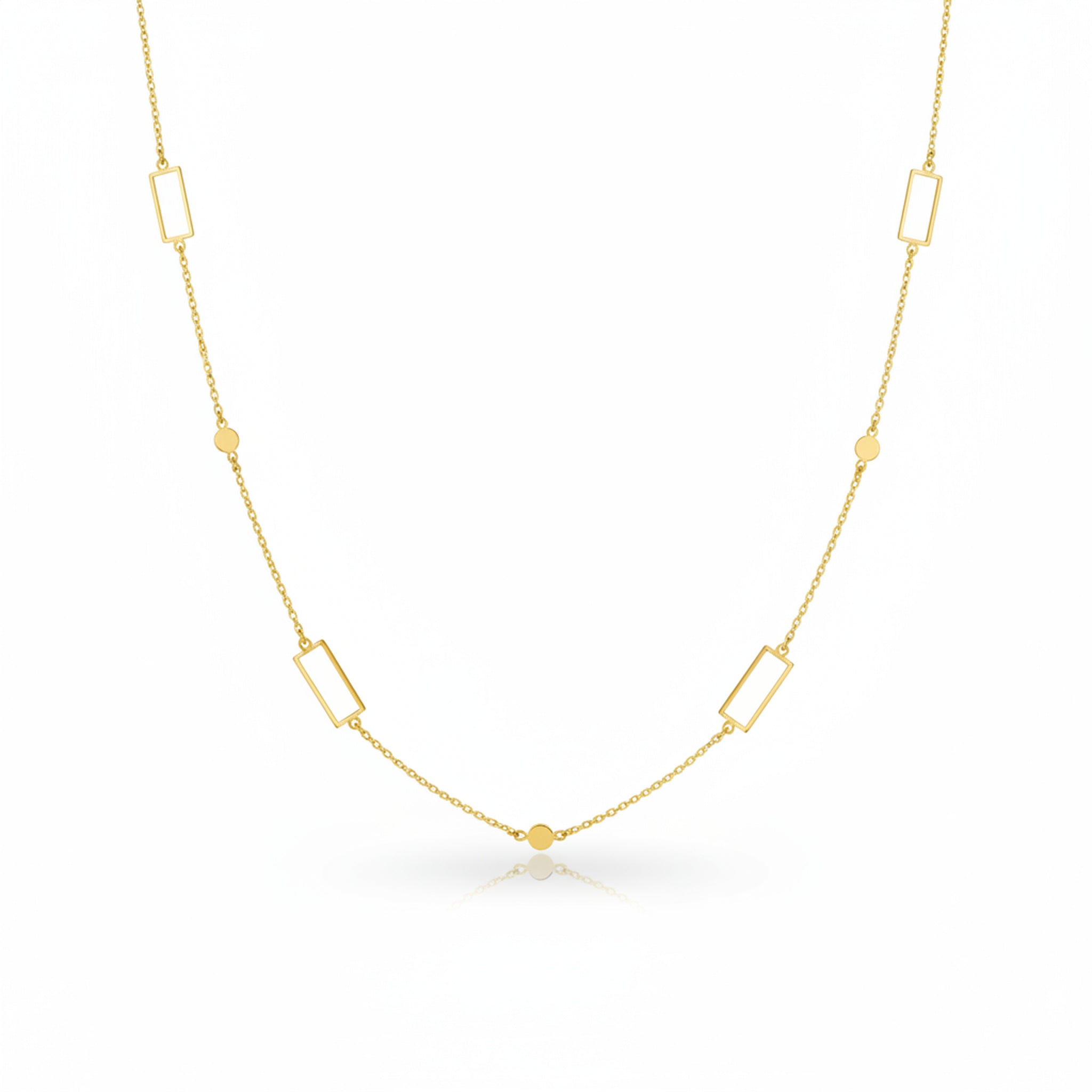 Collier 585 Gelbgold rechteckige Elemente – Splendido – product photo