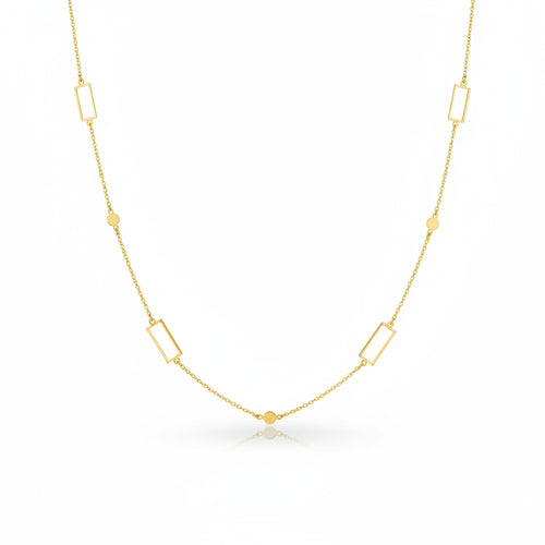 Collier 585 Gelbgold rechteckige Elemente | Splendido Schmuck