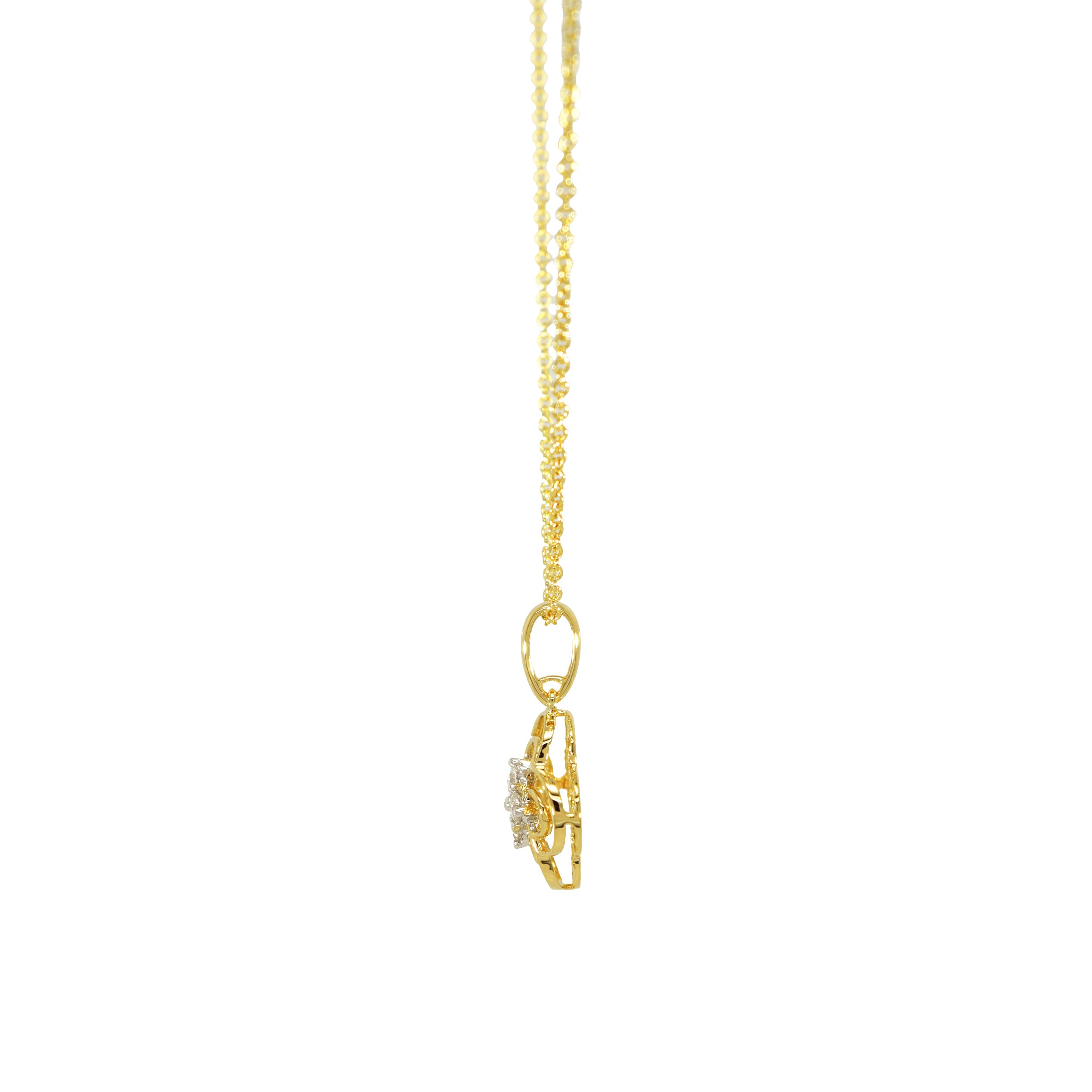 Collier 585 Gelbgold 3D-Anhänger mit Brillant 0,09 ct | Splendido Schmuck