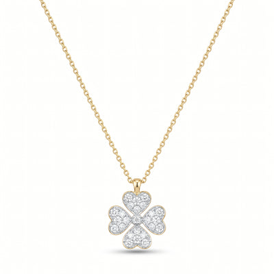 Halskette 585 Gelbgold Brillant-Blüte 0,37 ct | Splendido Schmuck