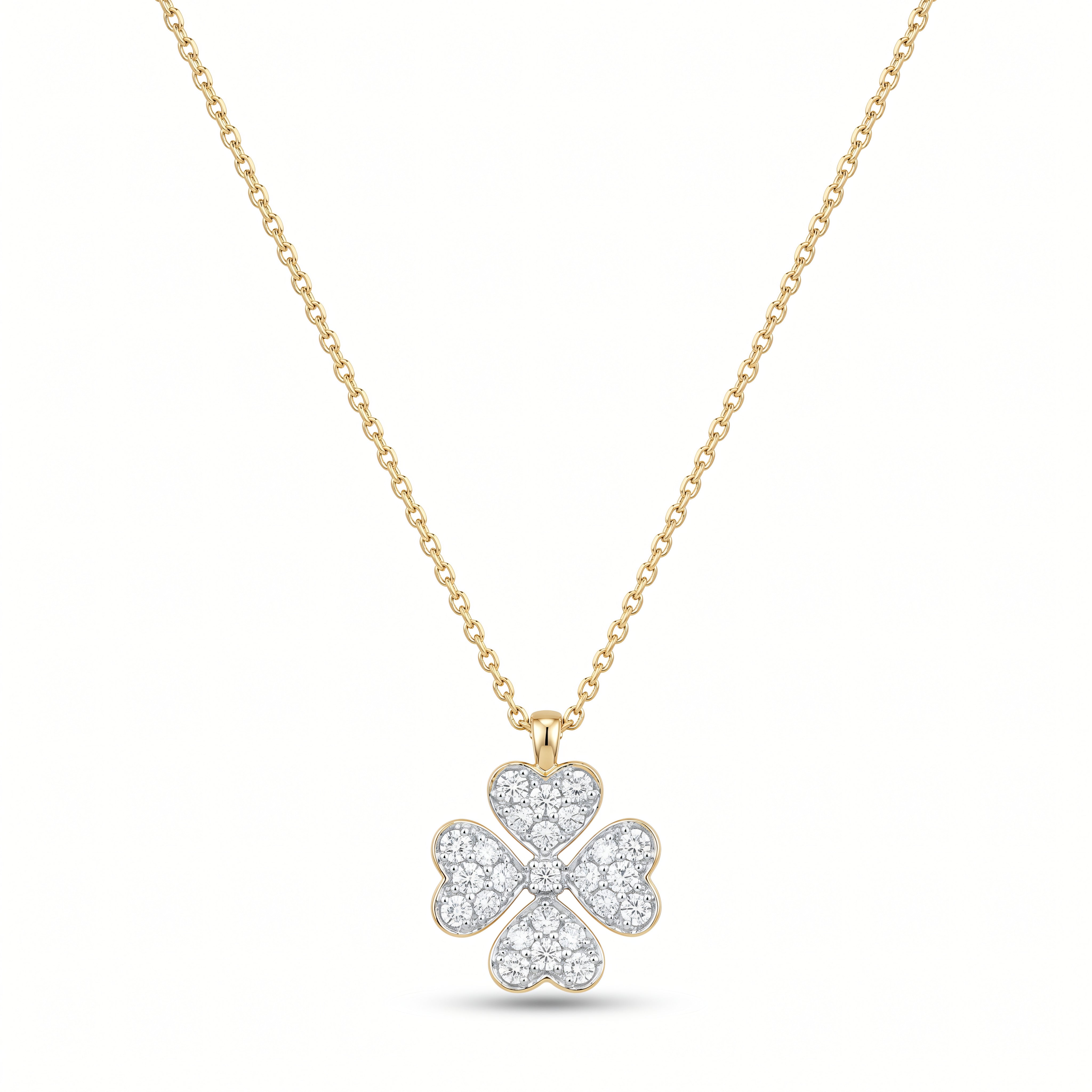 Halskette 585 Gelbgold Brillant-Blüte 0,37 ct | Splendido Schmuck