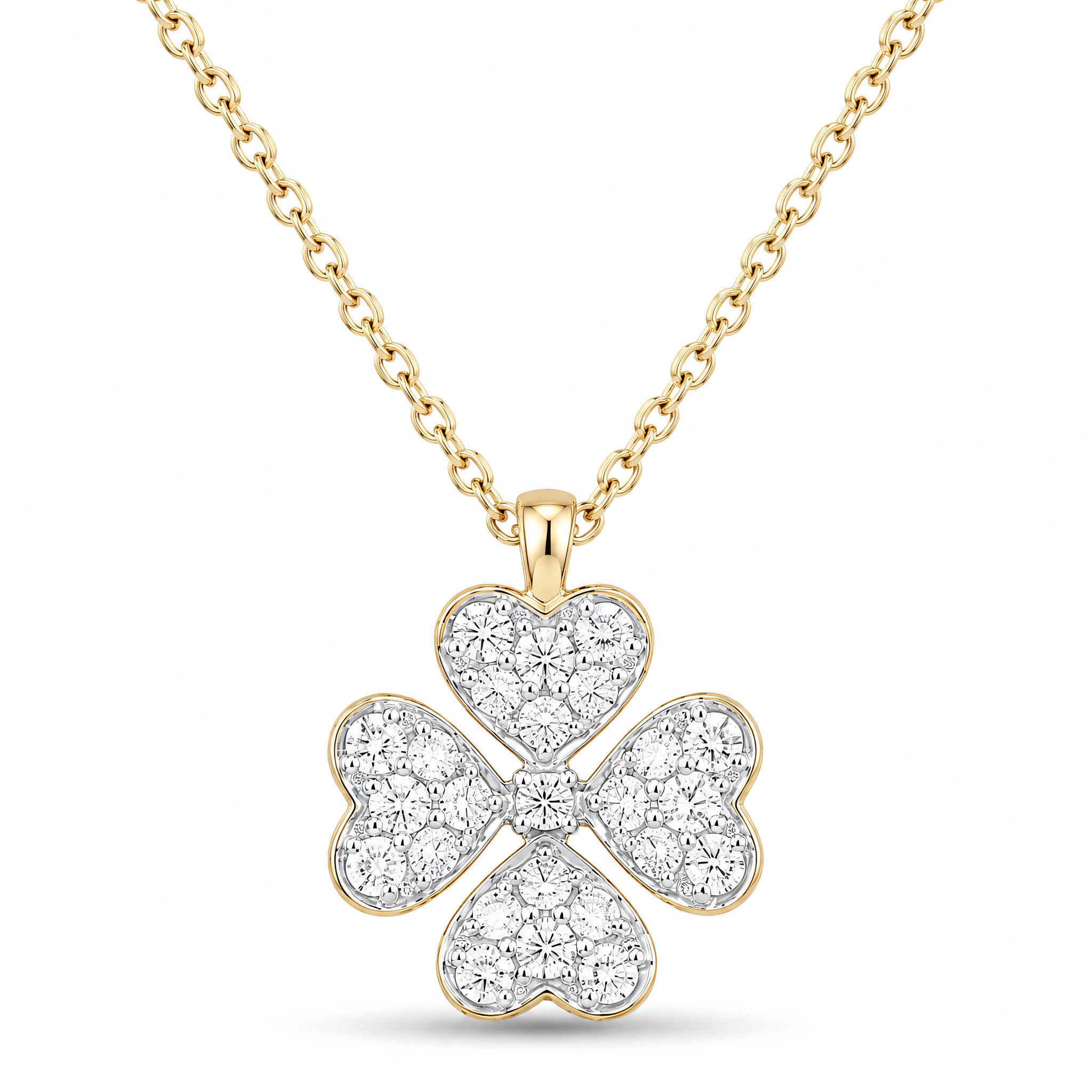 Halskette 585 Gelbgold Brillant-Blüte 0,37 ct | Splendido Schmuck