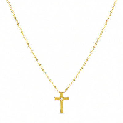 Collier 585 Gelbgold Kreuz Brillant 0,01 ct – Splendido – product photo