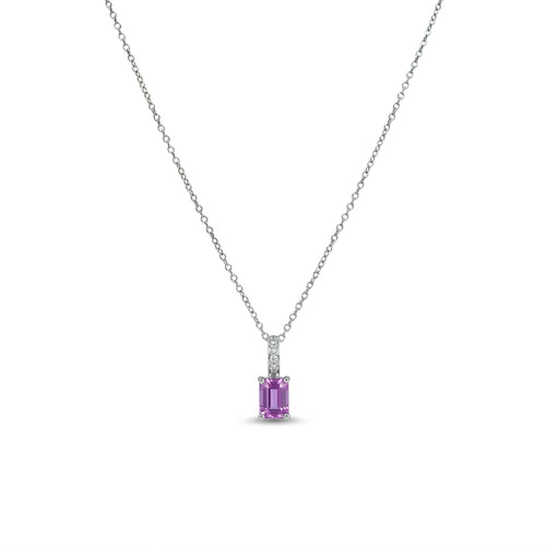 Halskette 585 Weißgold Saphir pink Brillant | Splendido Schmuck