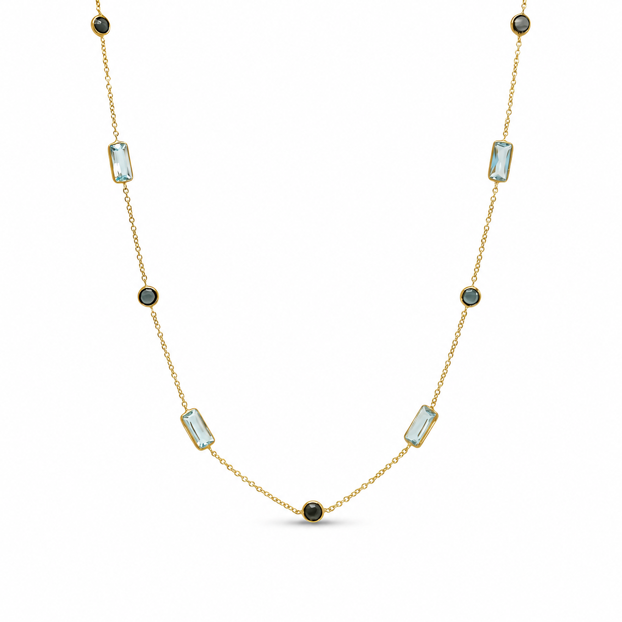 Halskette 585 Gelbgold Topas London Blue Station | Splendido Schmuck