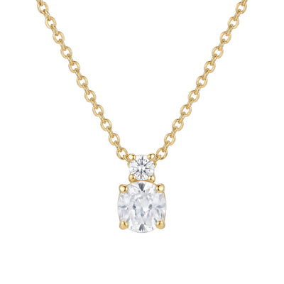 Collier 585 Gelbgold Zirkonia-Anhänger in 4-Krappen-Fassung | Splendido Schmuck