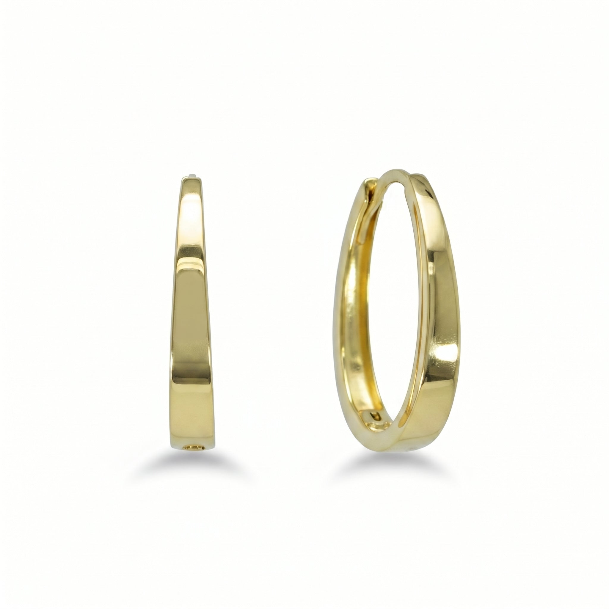 Ohrringe 585 Gelbgold Creolen oval Glanz – Splendido – product photo