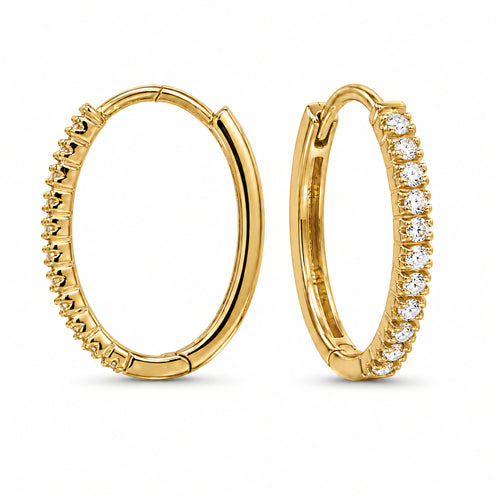 Creolen 585 Gelbgold Brillantenreihe 0,22 ct Klappverschluss | Splendido Schmuck