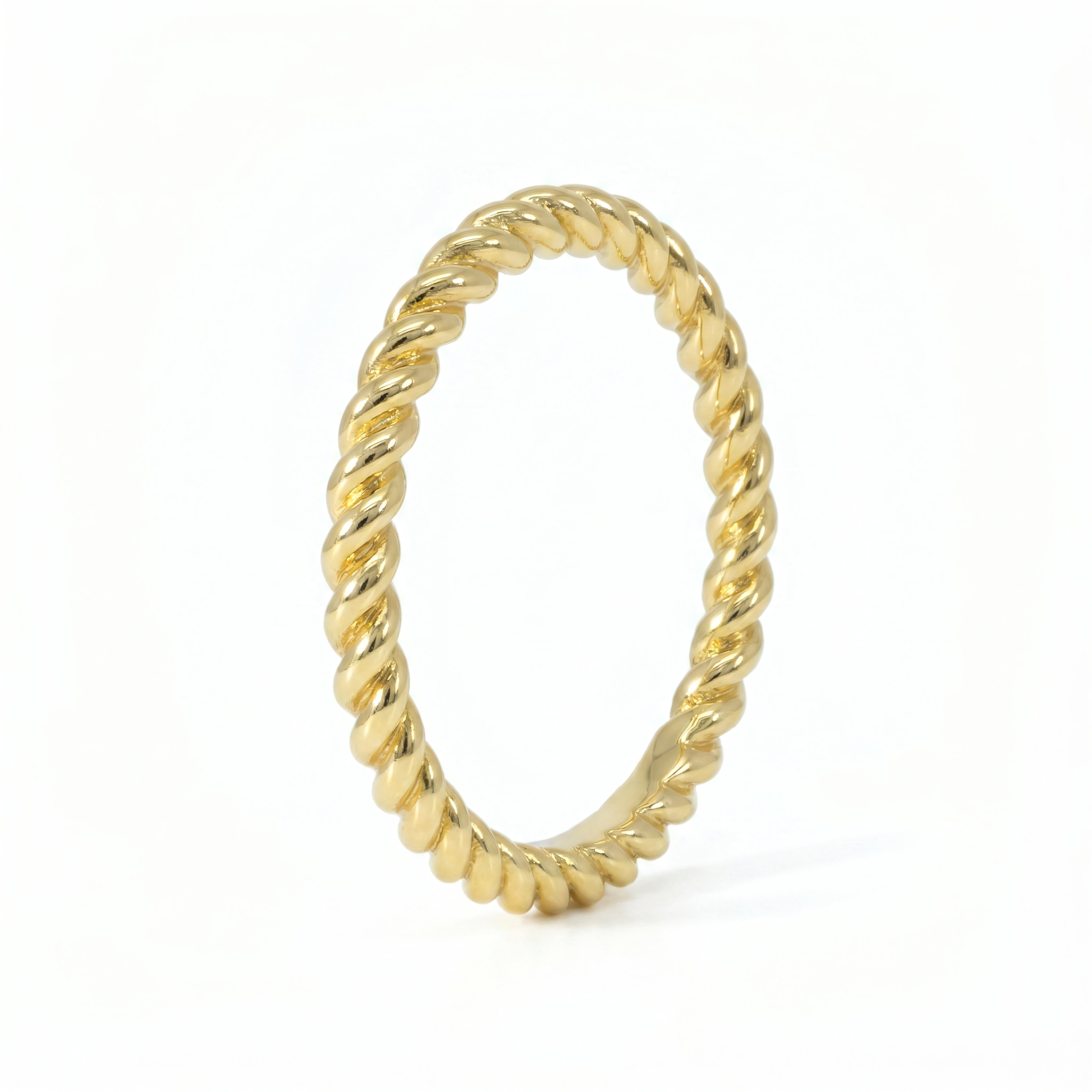Ring 585 Gelbgold Bandring Kordel-Struktur – Splendido – product photo