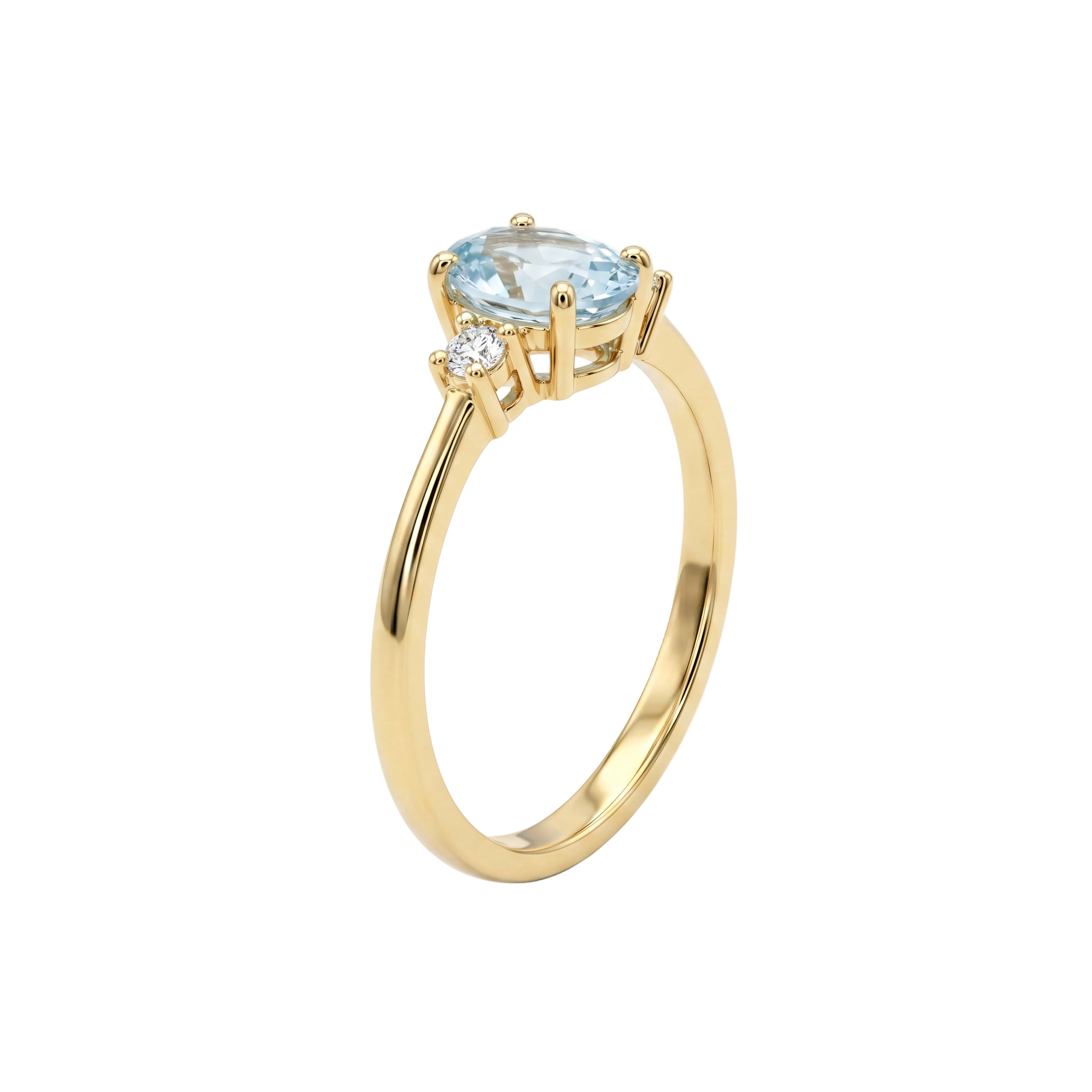 Ring 585 Gelbgold Topas mit zwei Zirkonia – Splendido – product photo