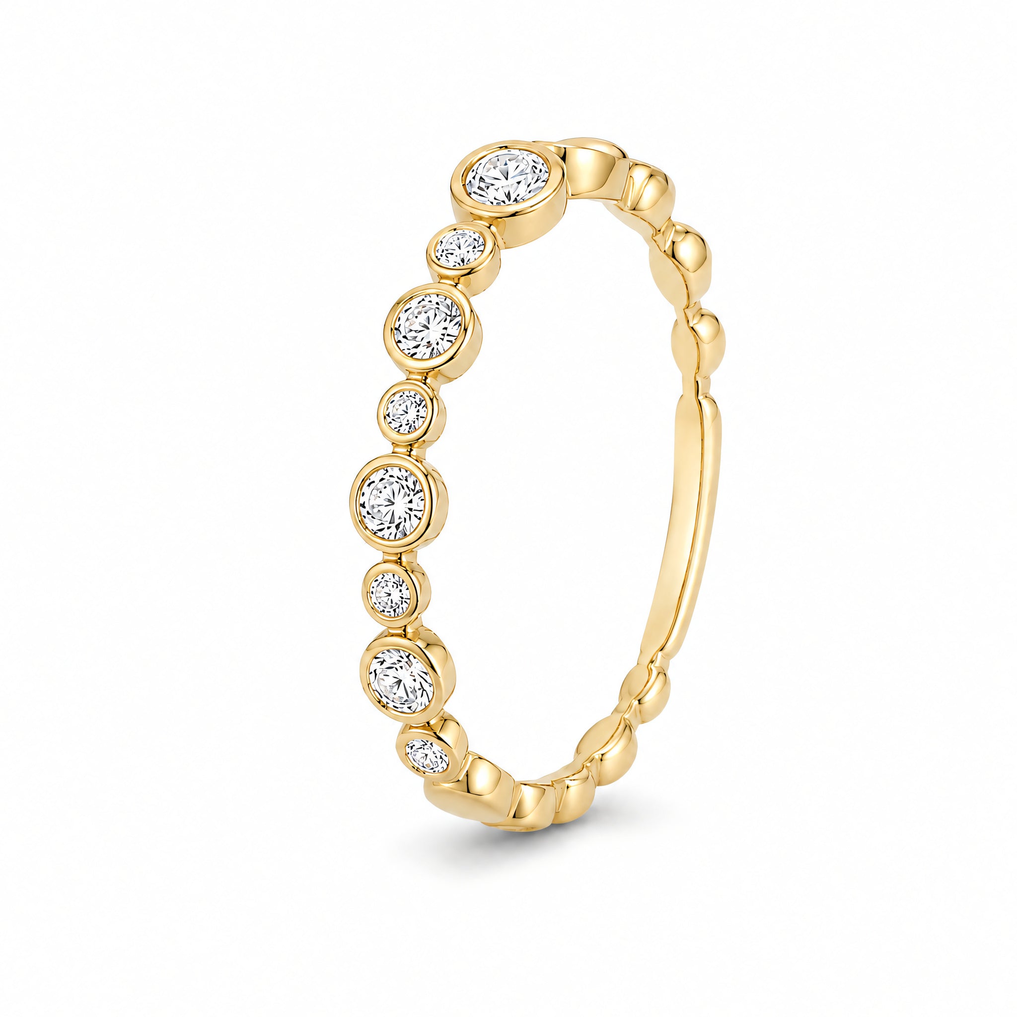 Ring 585 Gelbgold Brillanten Kugel-Muster 0,10 ct | Splendido Schmuck