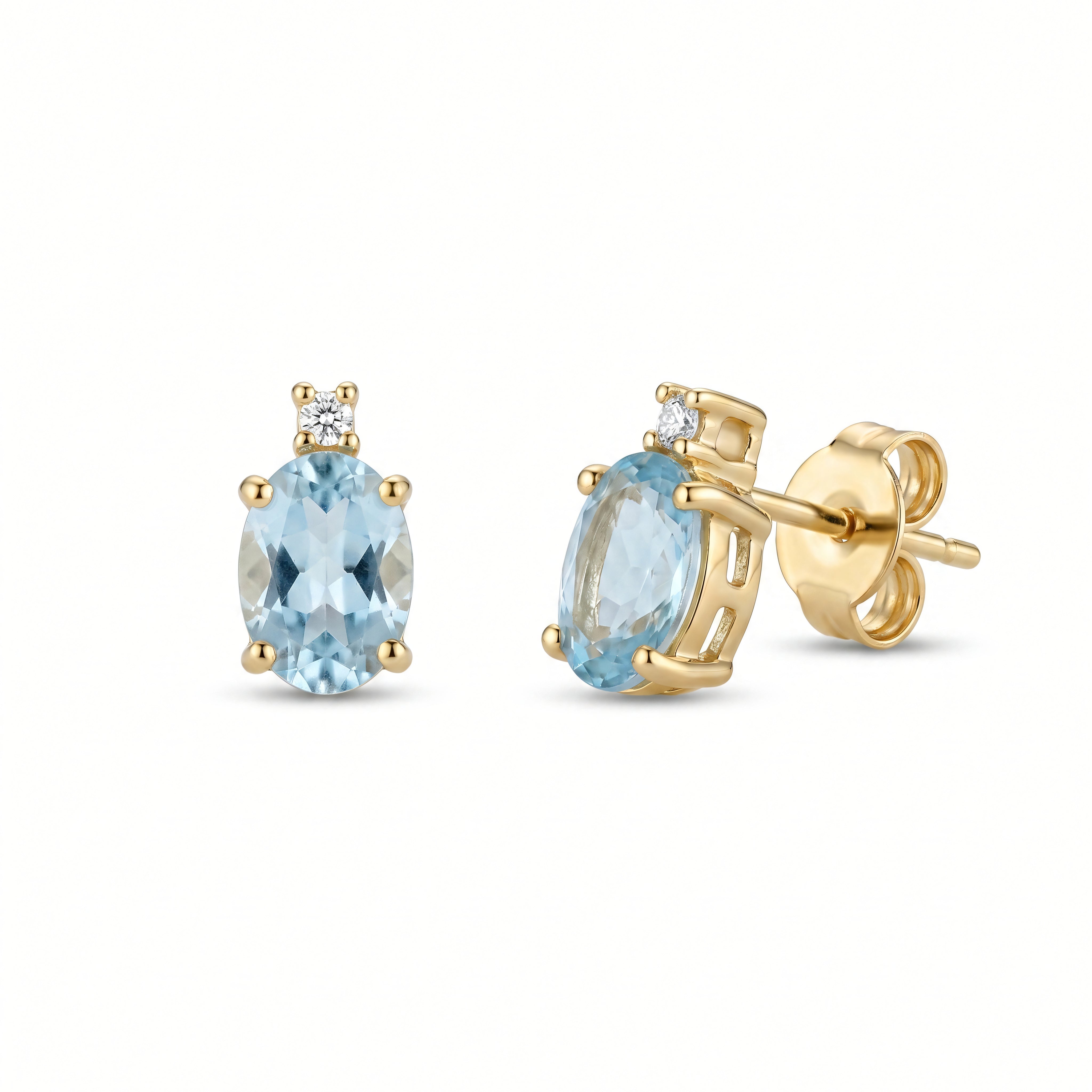Ohrstecker 585 Gelbgold Topas mit Zirkonia – Splendido – product photo