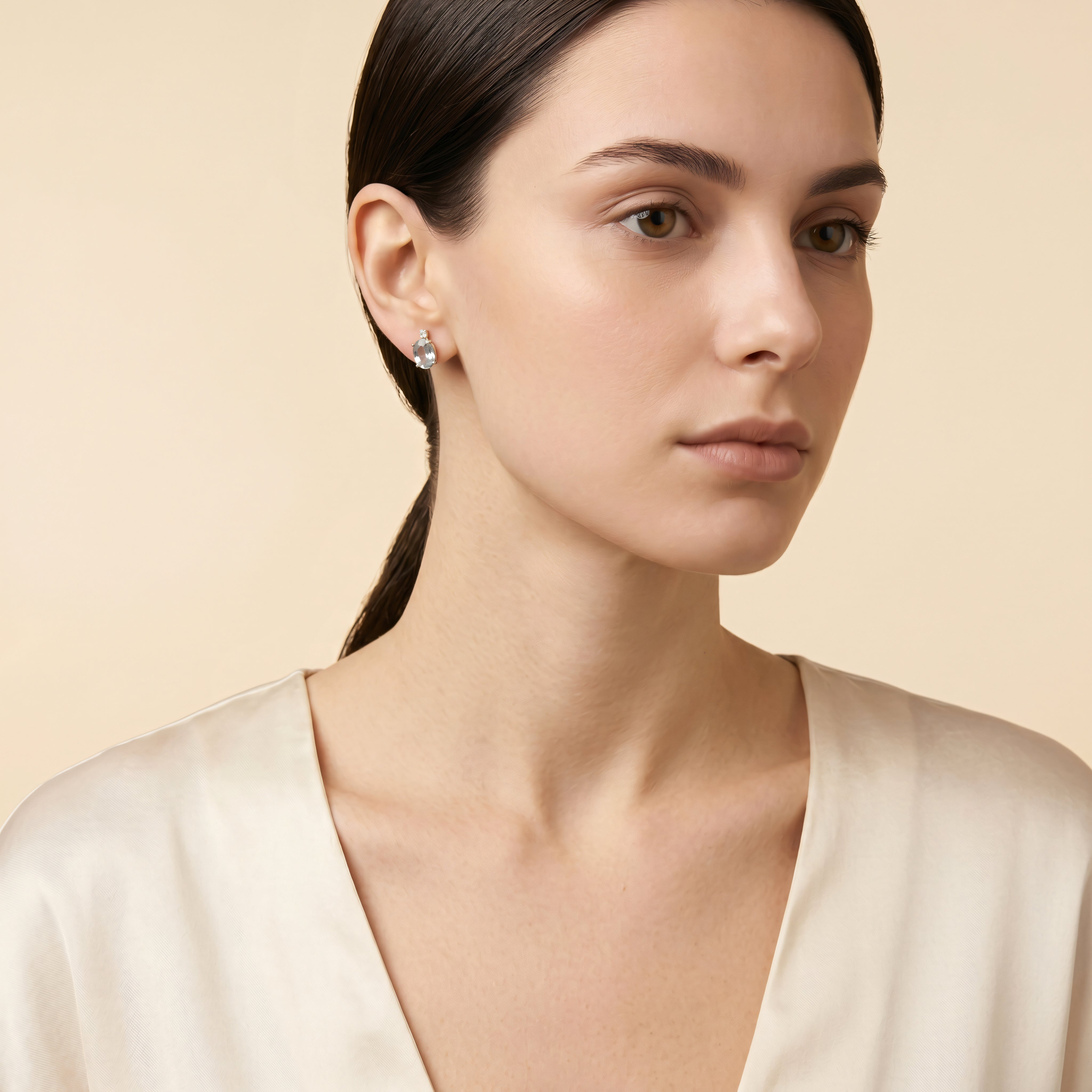 Ohrstecker 585 Gelbgold Topas mit Zirkonia – Splendido – model z biżuterią