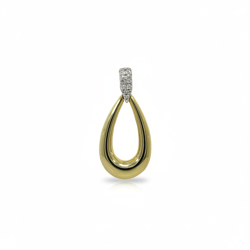 Anhänger 585 Gelbgold Brillant Tropfen Pavé | Splendido Schmuck