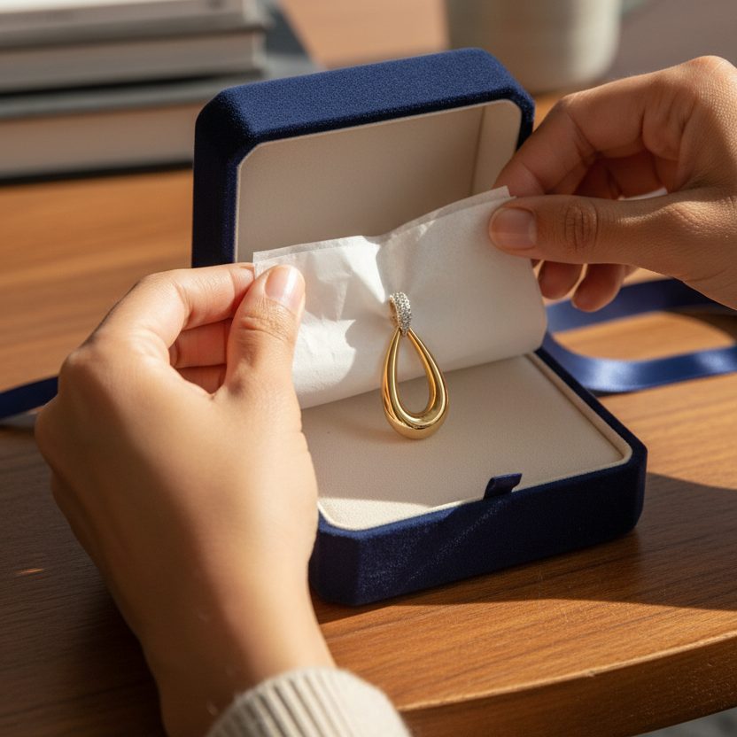 Anhänger 585 Gelbgold Brillant Tropfen Pavé – Splendido – noszony na szyi