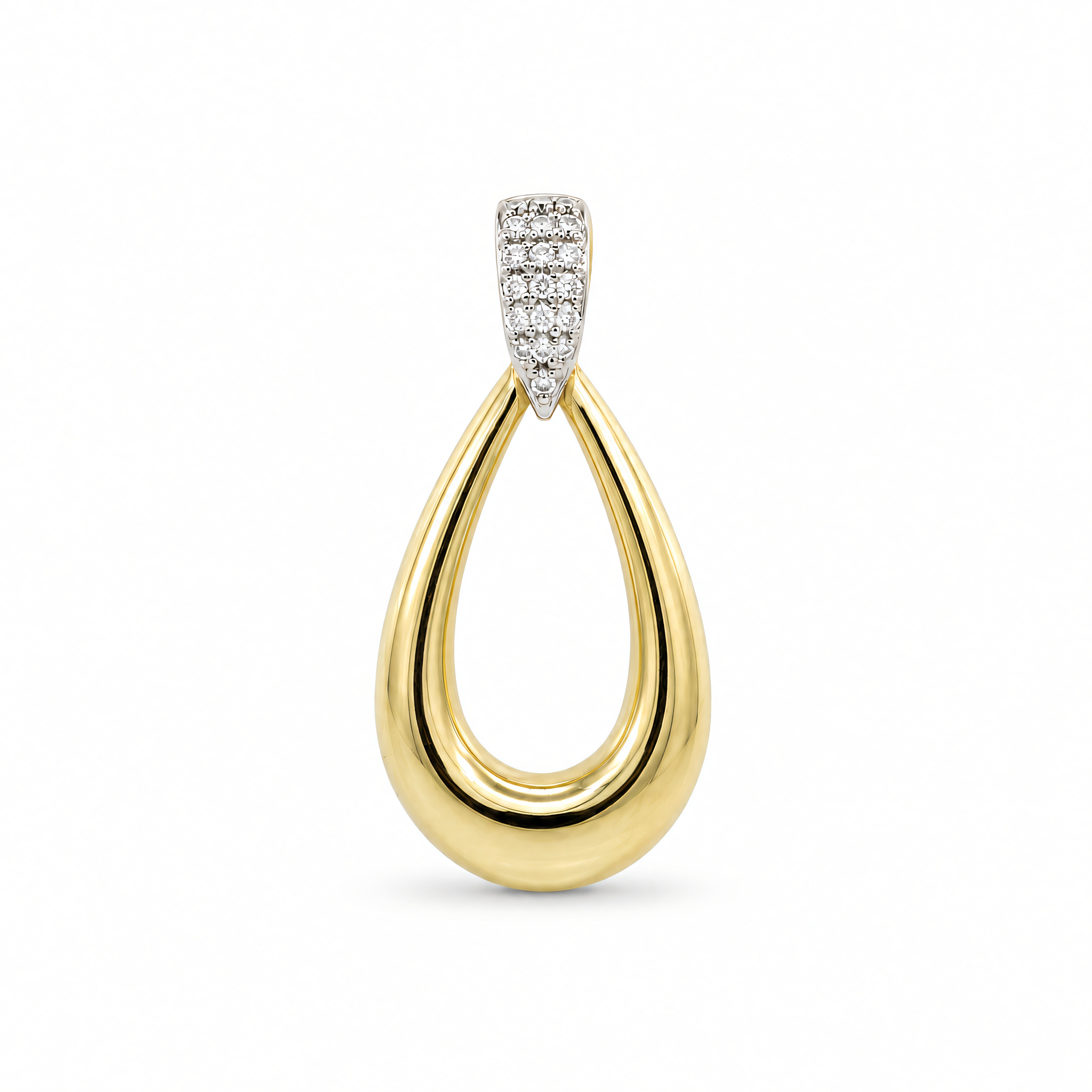 Anhänger 585 Gelbgold Brillant Tropfen Pavé | Splendido Schmuck