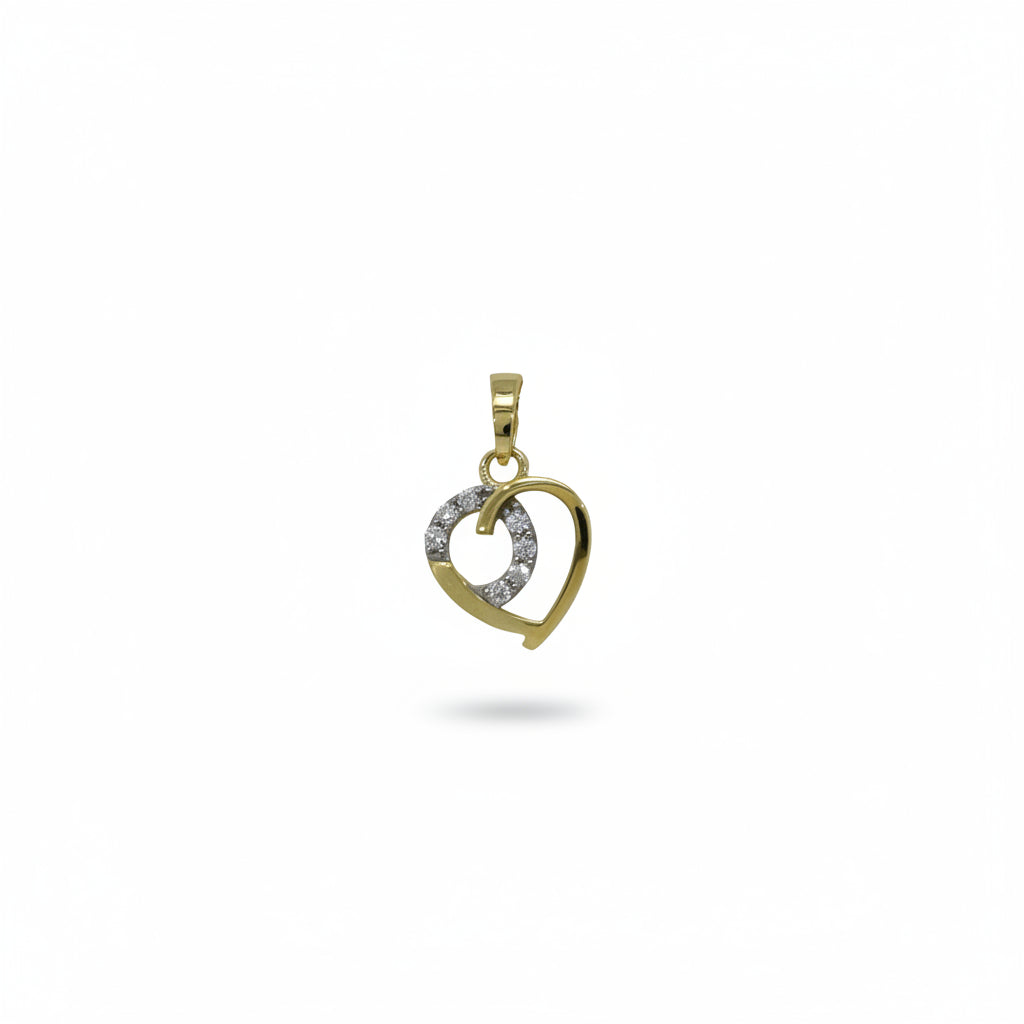 Anhänger 585 Gelbgold Herz Zirkonia asymmetrisch | Splendido Schmuck