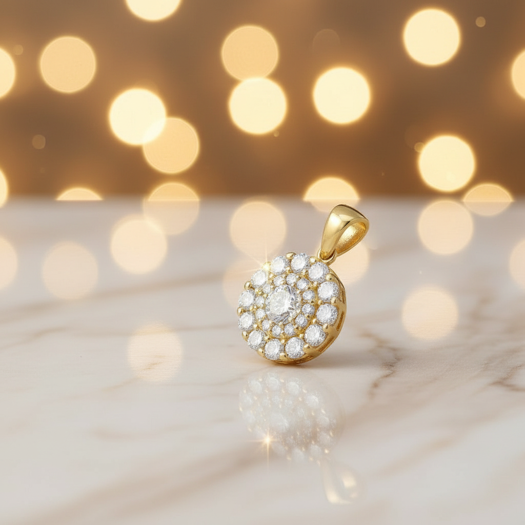 Goldanhänger 14kt. mit Zirkonia