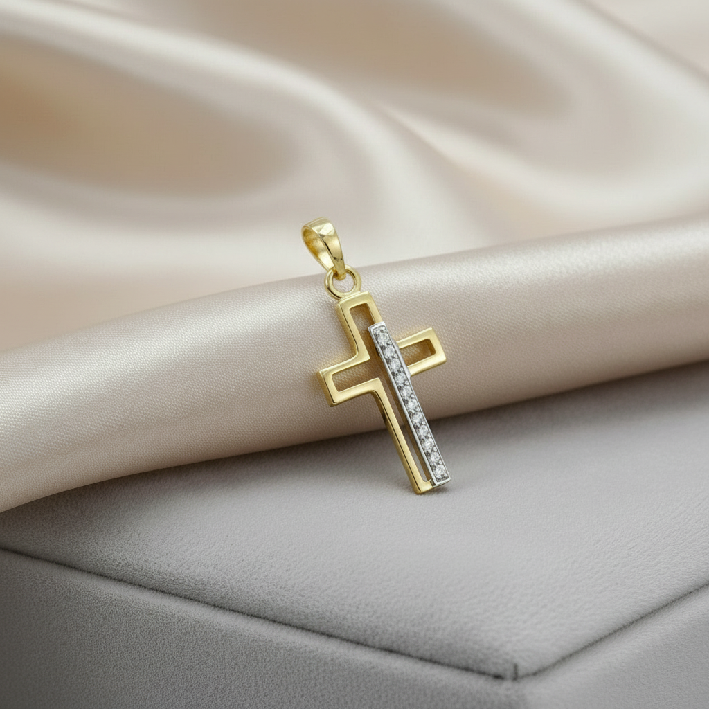 Goldanhänger 14kt. mit Zirkonia