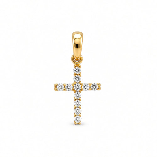 Anhänger 585 Gelbgold Kreuz Zirkonia – Splendido – product photo