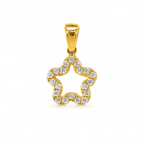 Anhänger 585 Gelbgold Stern Zirkonia Wellenform | Splendido Schmuck