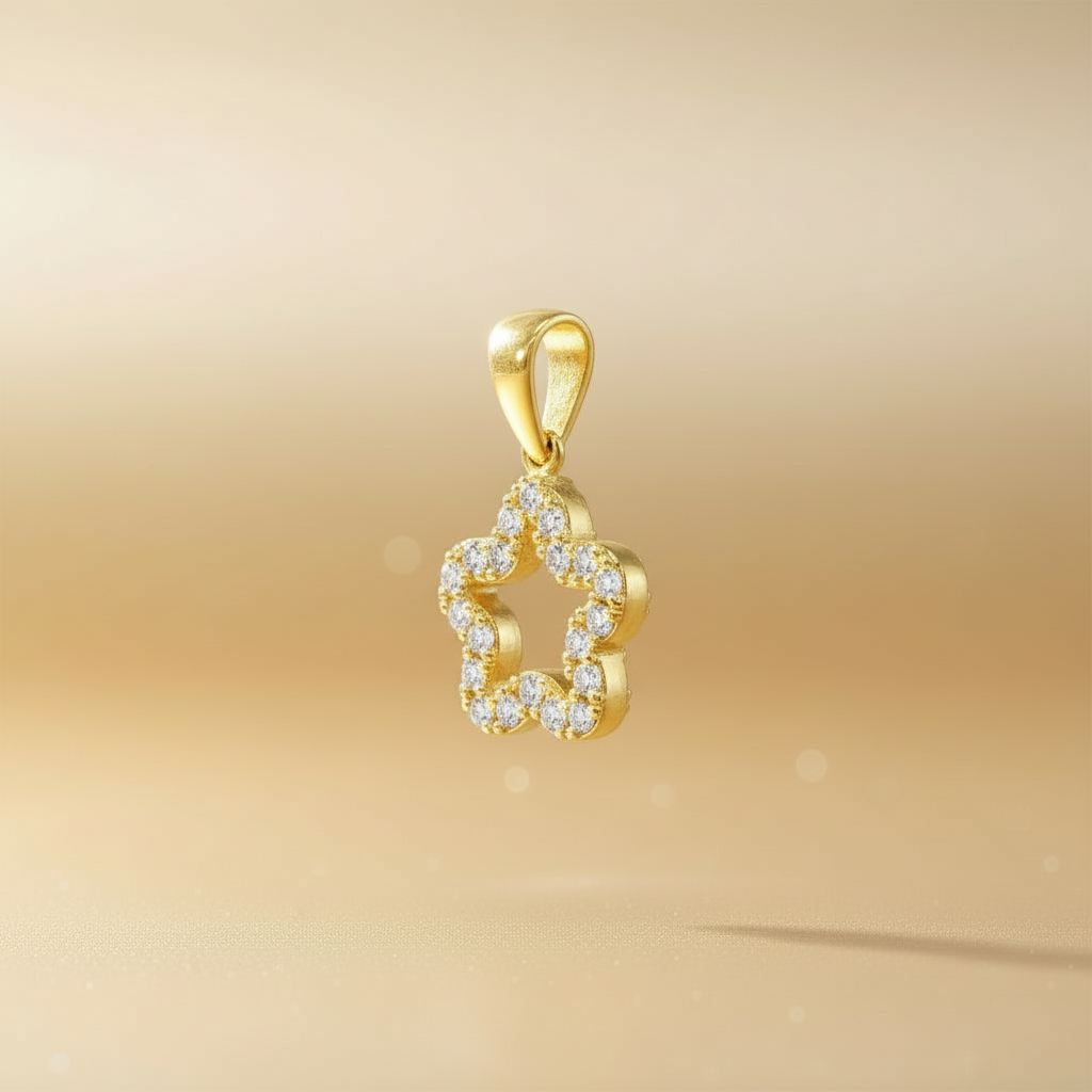 Goldanhänger 14kt. mit Zirkonia