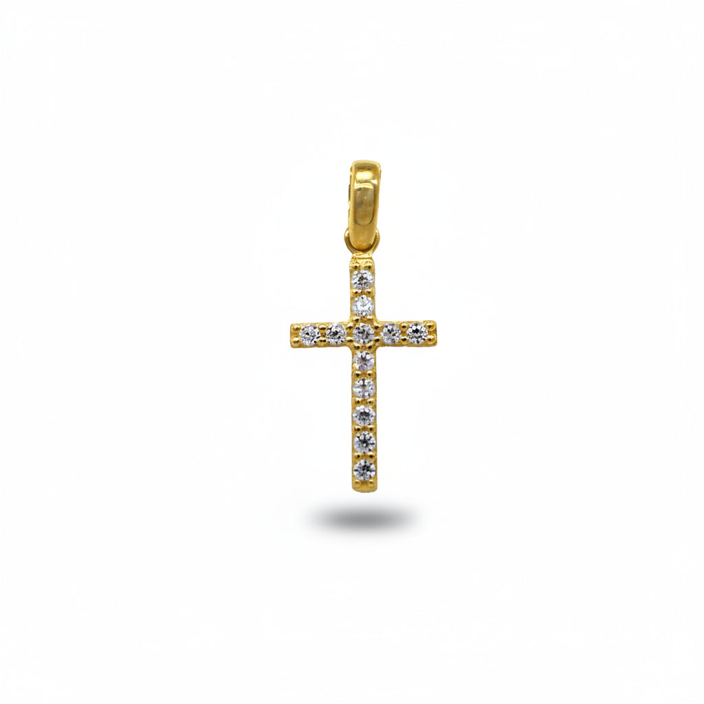 Anhänger 585 Gelbgold Kreuz Zirkonia besetzt – Splendido – zdjęcie produktu