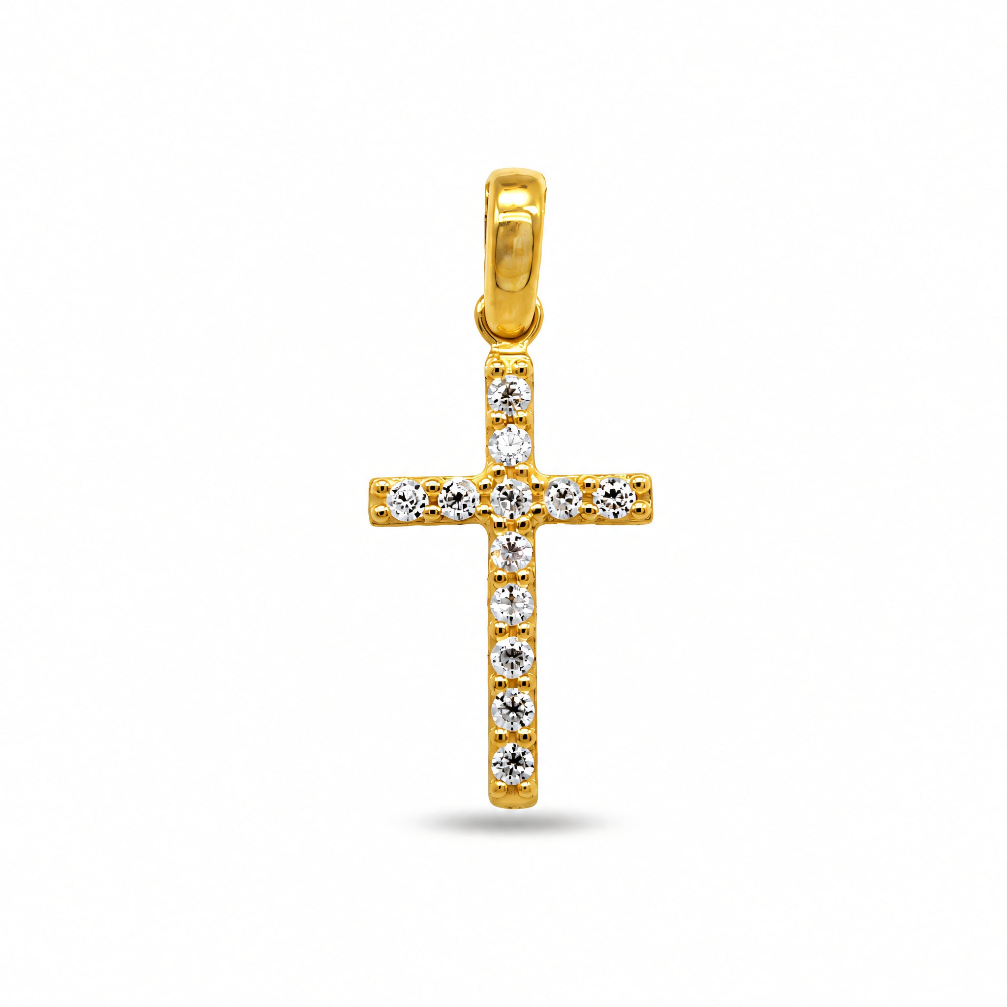 Anhänger 585 Gelbgold Kreuz Zirkonia besetzt | Splendido Schmuck
