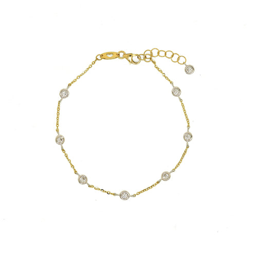 Armband 585 Bicolor Zirkonia Rundfassungen | Splendido Schmuck