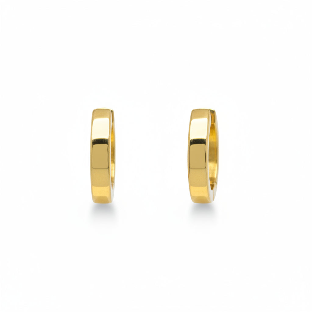 Creolen 585 Gelbgold geometrisch – Splendido – llevados en la oreja