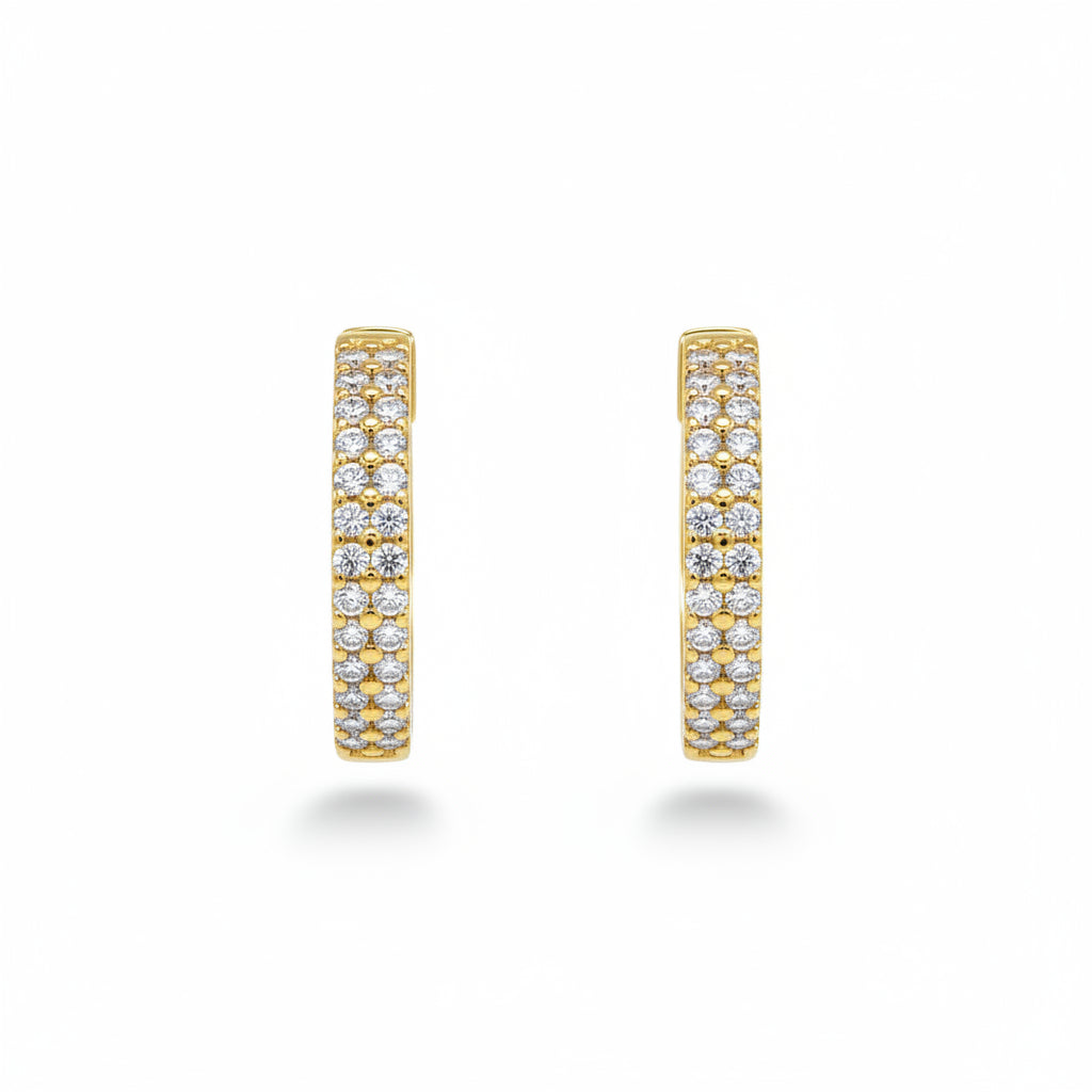 Creolen 585 Gold Zirkonia zweireihig – Splendido – product photo