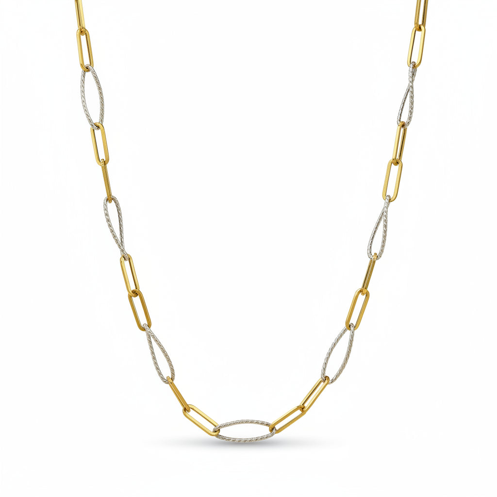 Halskette 585 Gold Bicolor geometrisch | Splendido Schmuck
