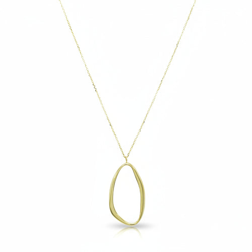 Halskette 585 Gelbgold offener Oval-Anhänger | Splendido Schmuck