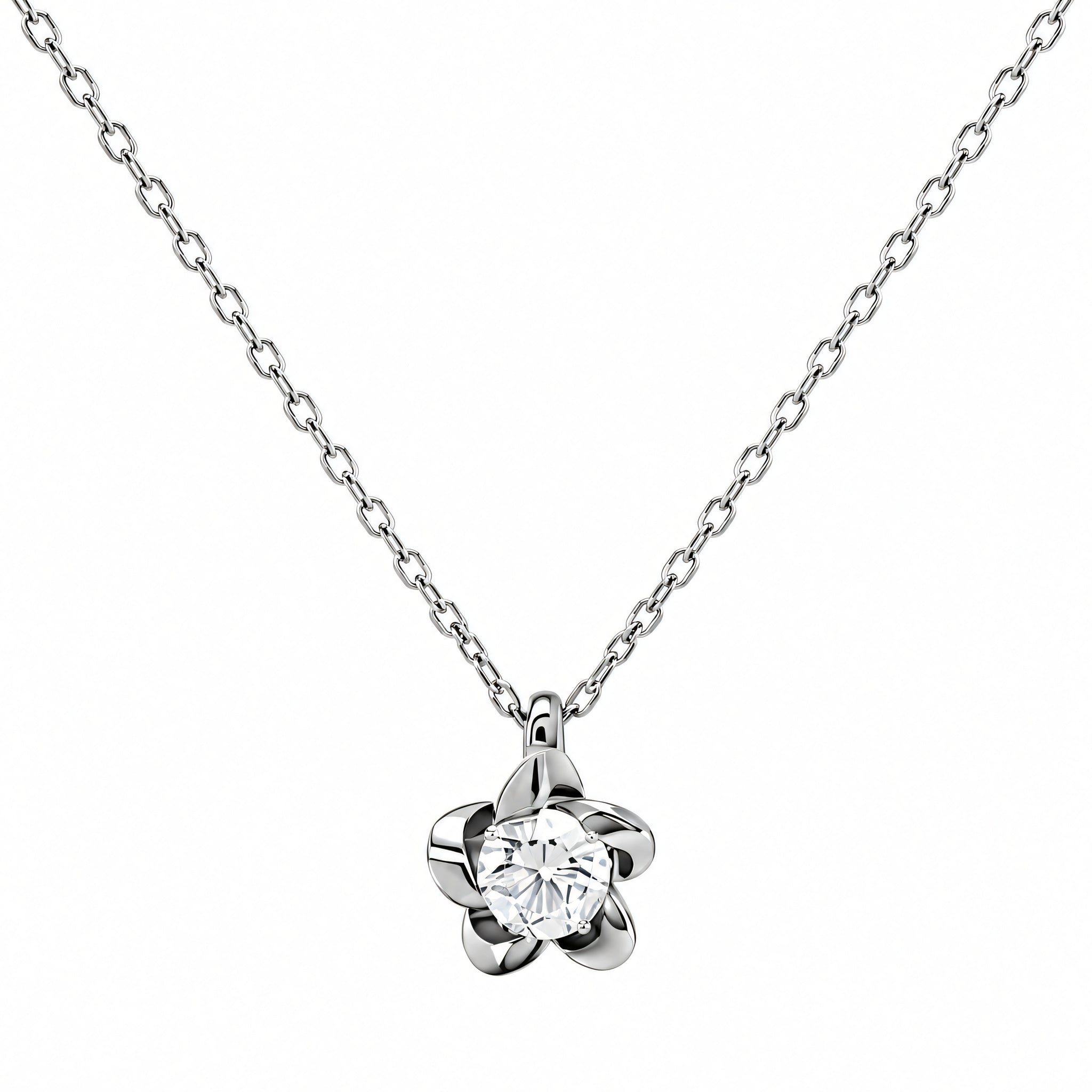 Halskette 585 Gold Brillant 0,16 ct Blütenanhänger | Splendido Schmuck